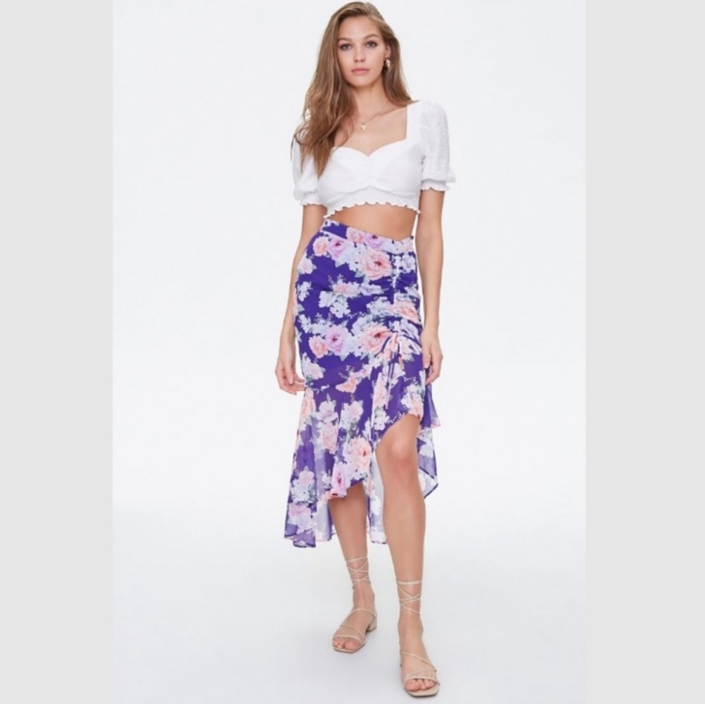 Forever 21 Floral Midi Skirt